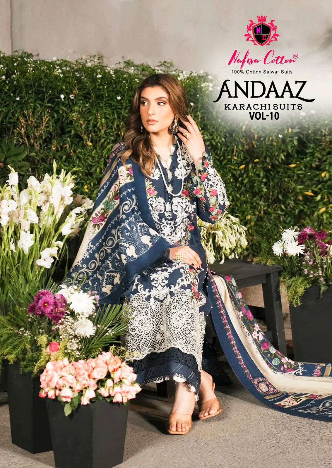 ANDAAZ KARACHI SUITS VOL 10 Open & Model by Nafisa Cotton